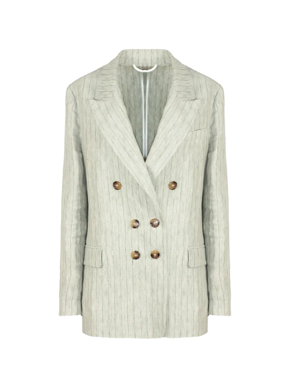 Kiltie double-breasted striped-pattern blazer - Grigio