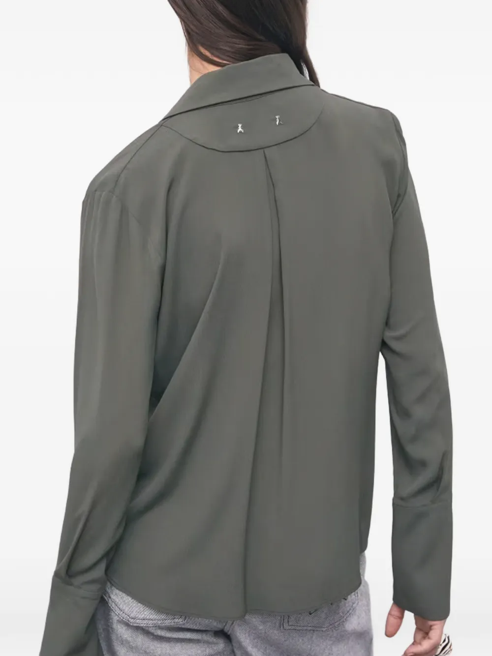 Patrizia Pepe Shirt met logoplakkaat Groen