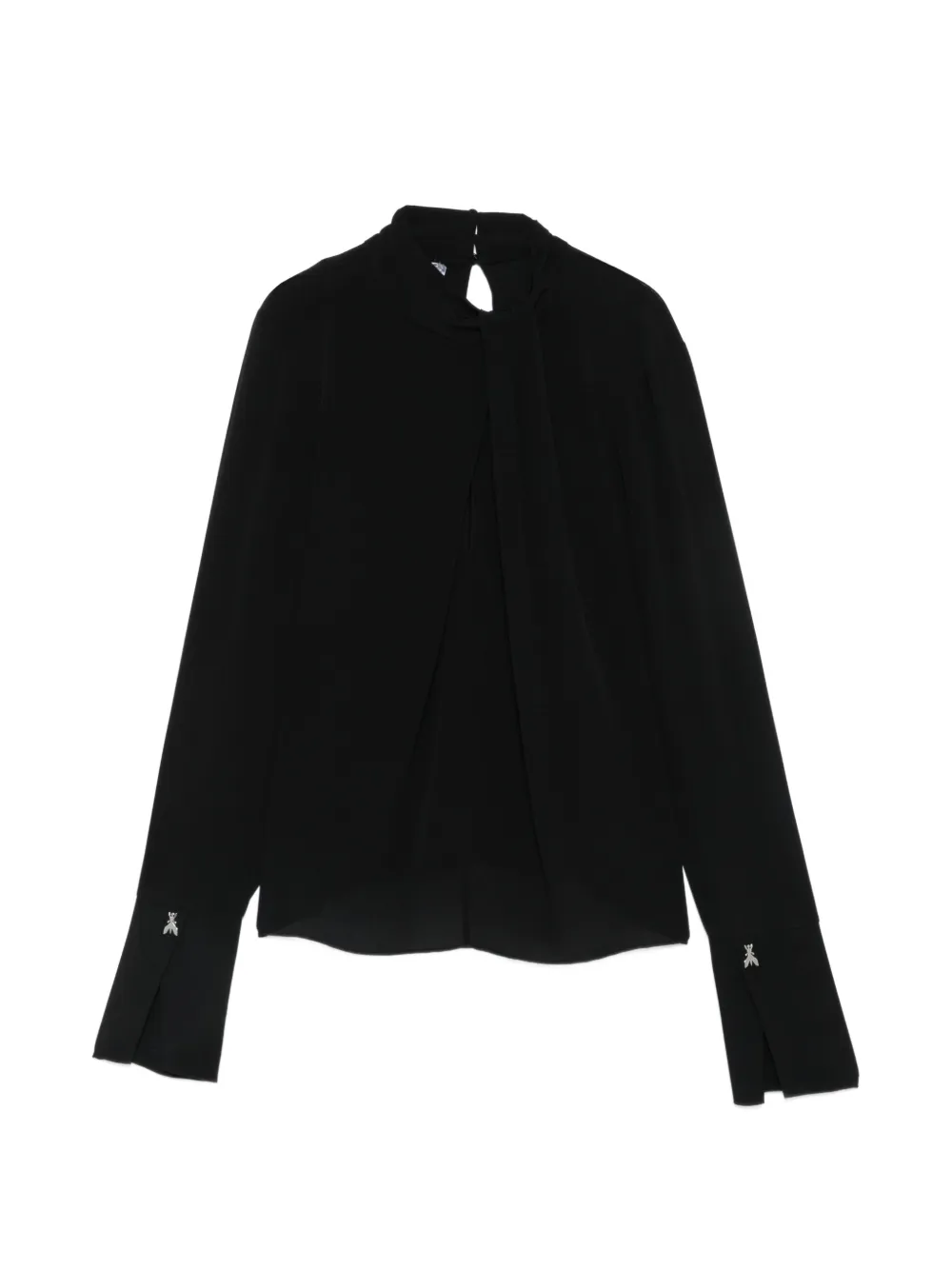 Patrizia Pepe pleated high-neck blouse - Nero