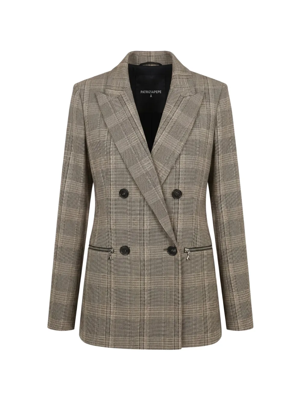 Patrizia Pepe double-breasted check blazer - Toni neutri