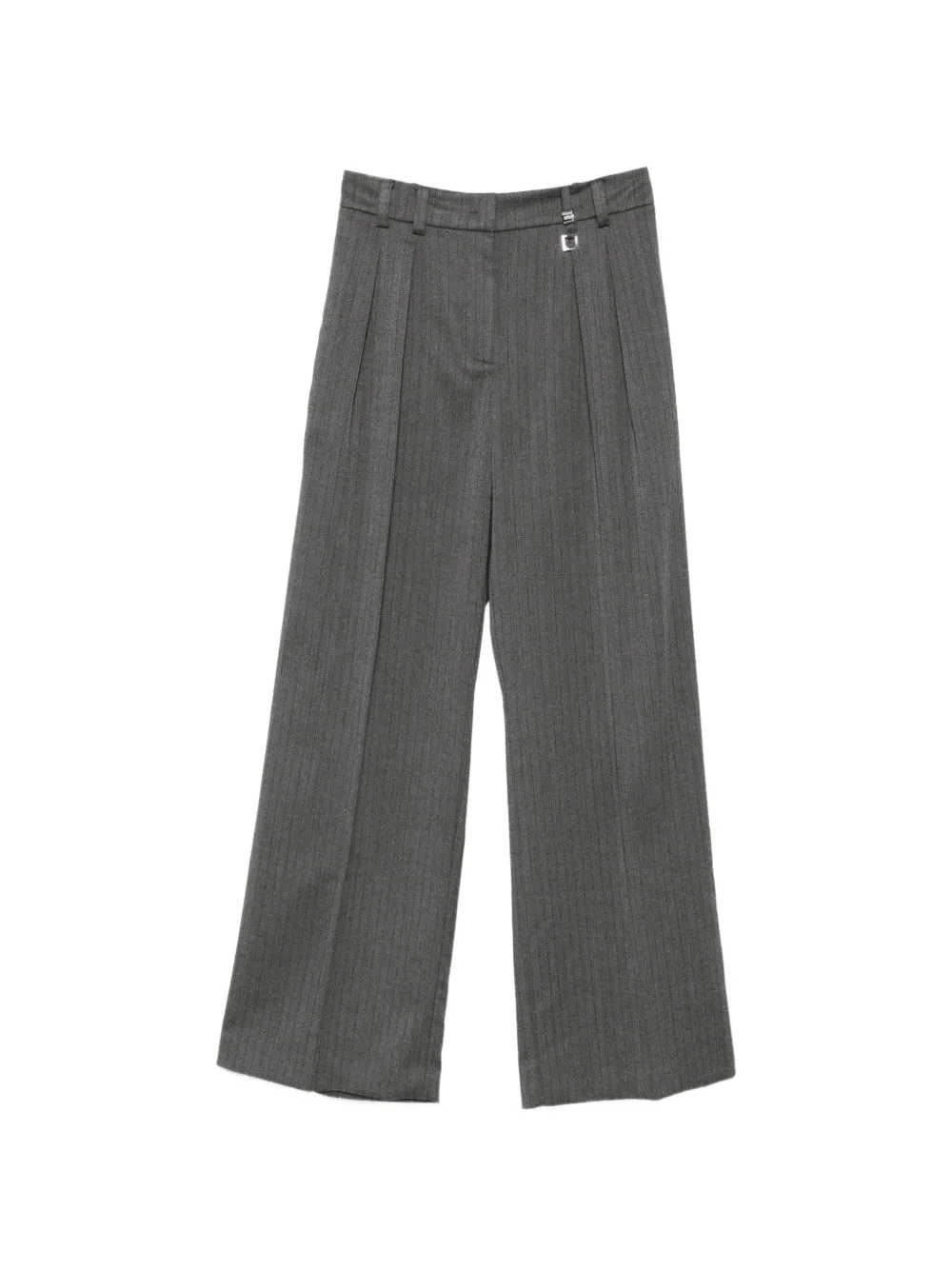 Patrizia Pepe herringbone pleated trousers - Grau