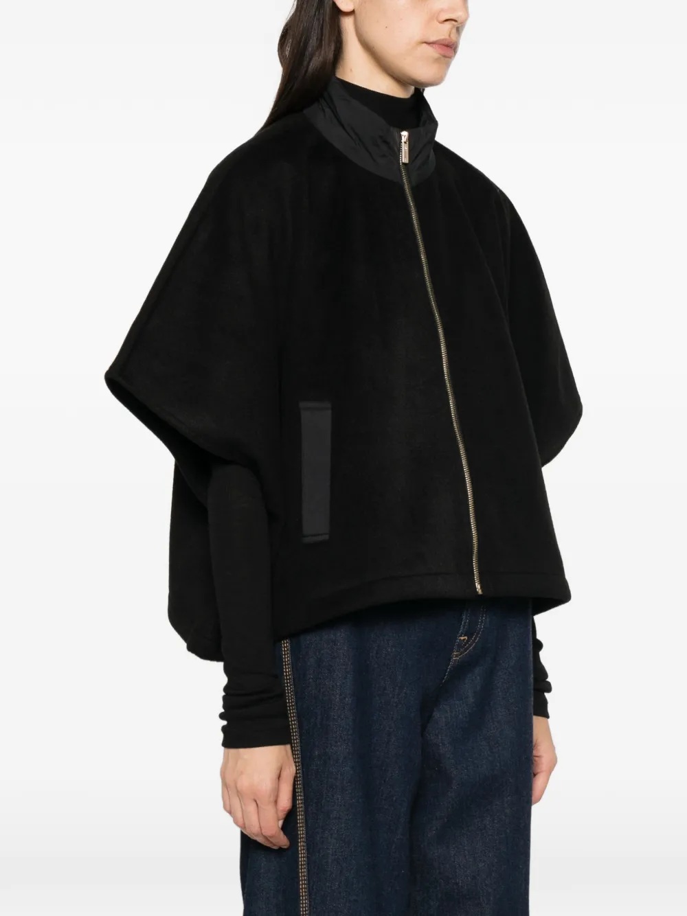 TWINSET Cape met rits Zwart