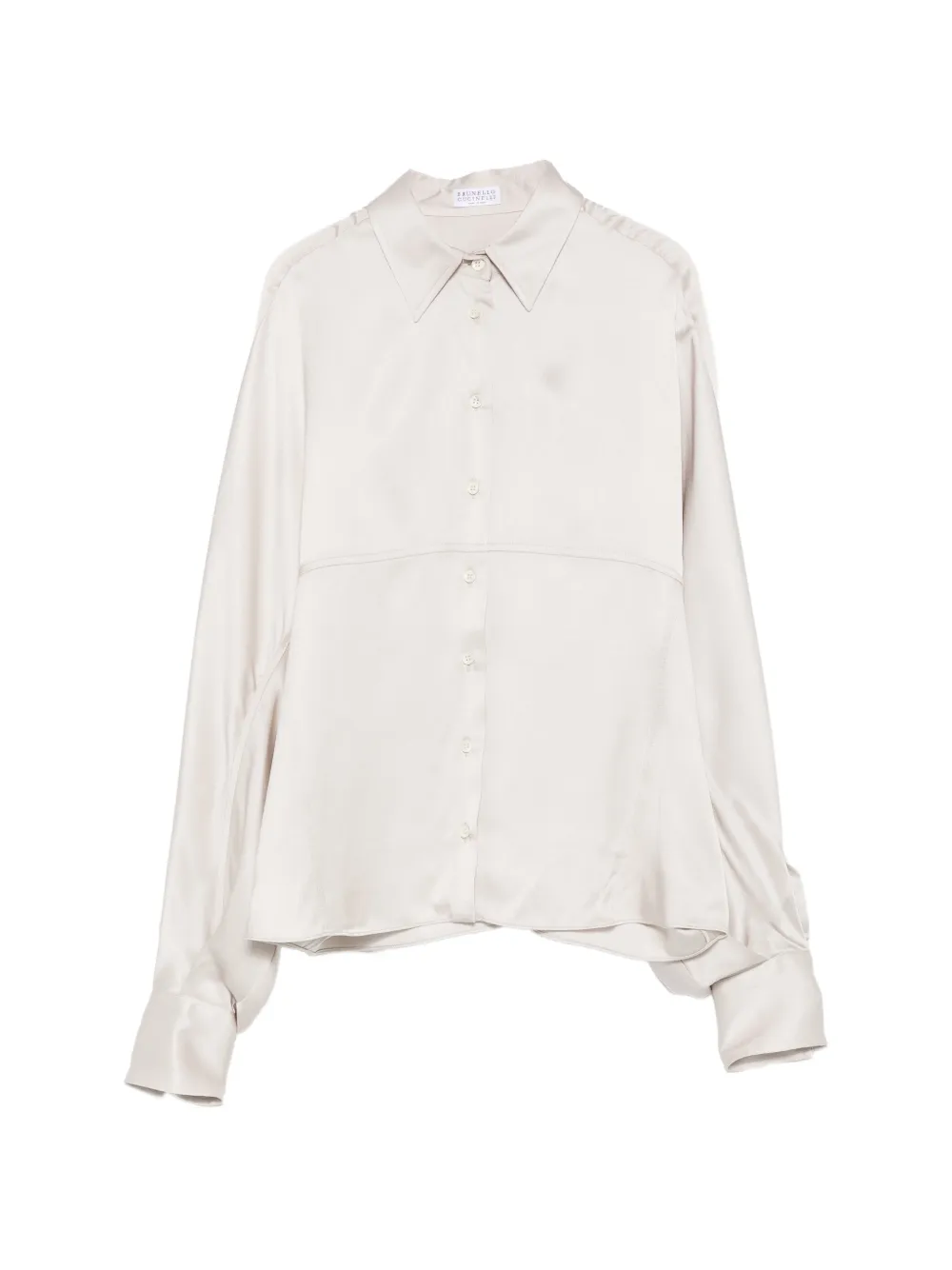 Brunello Cucinelli batwing-sleeve silk shirt - Grey