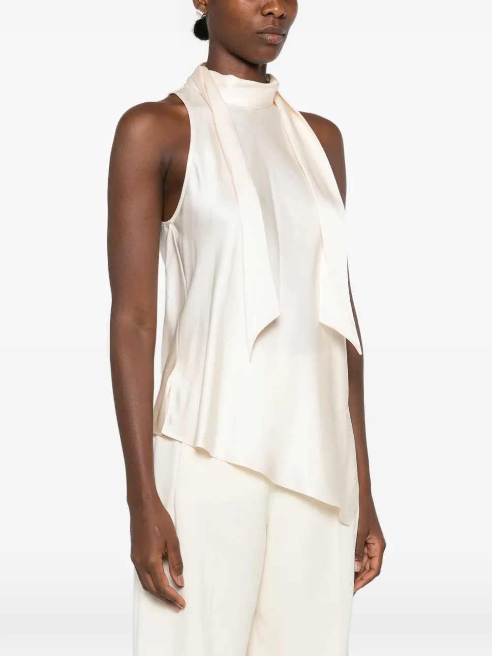 Brunello Cucinelli Asymmetrische haltertop Beige