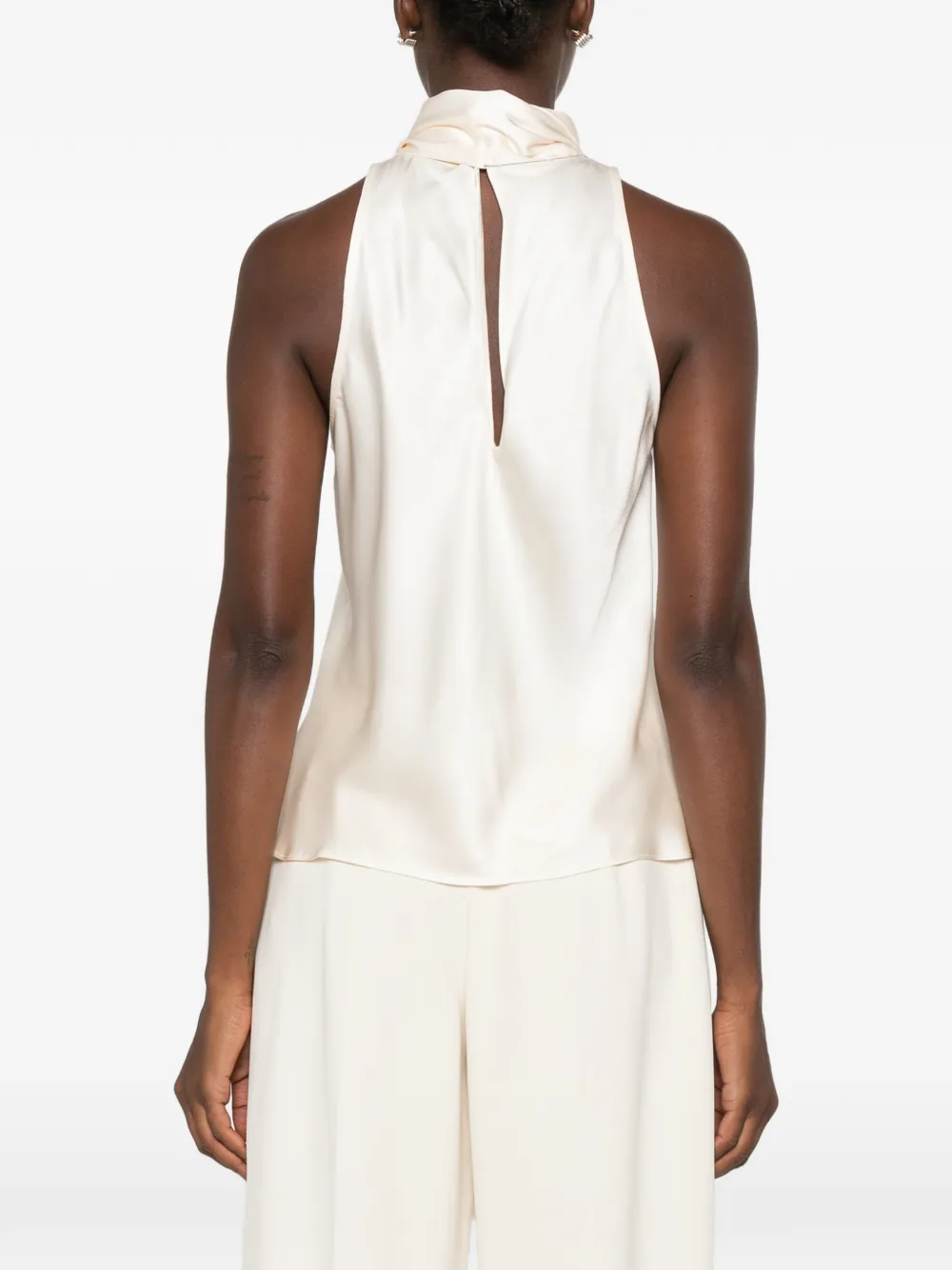 Brunello Cucinelli Asymmetrische haltertop Beige