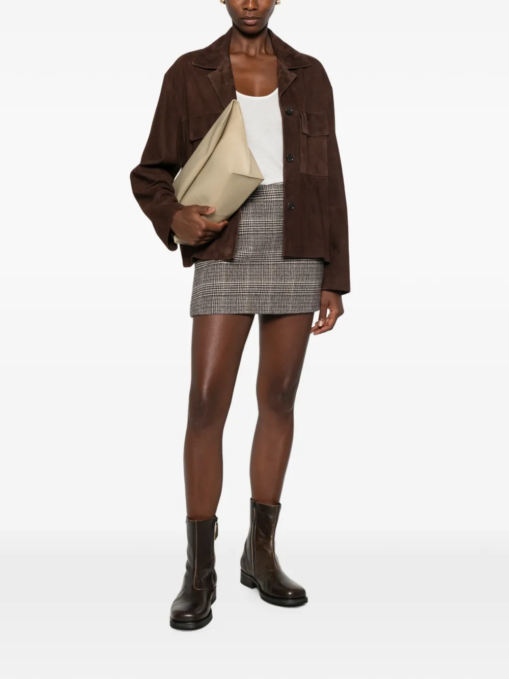 Ermanno Scervino Geruite mini-rok Bruin