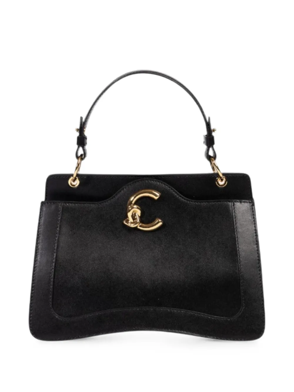 Coccinelle logo-plaque leather tote bag - Schwarz