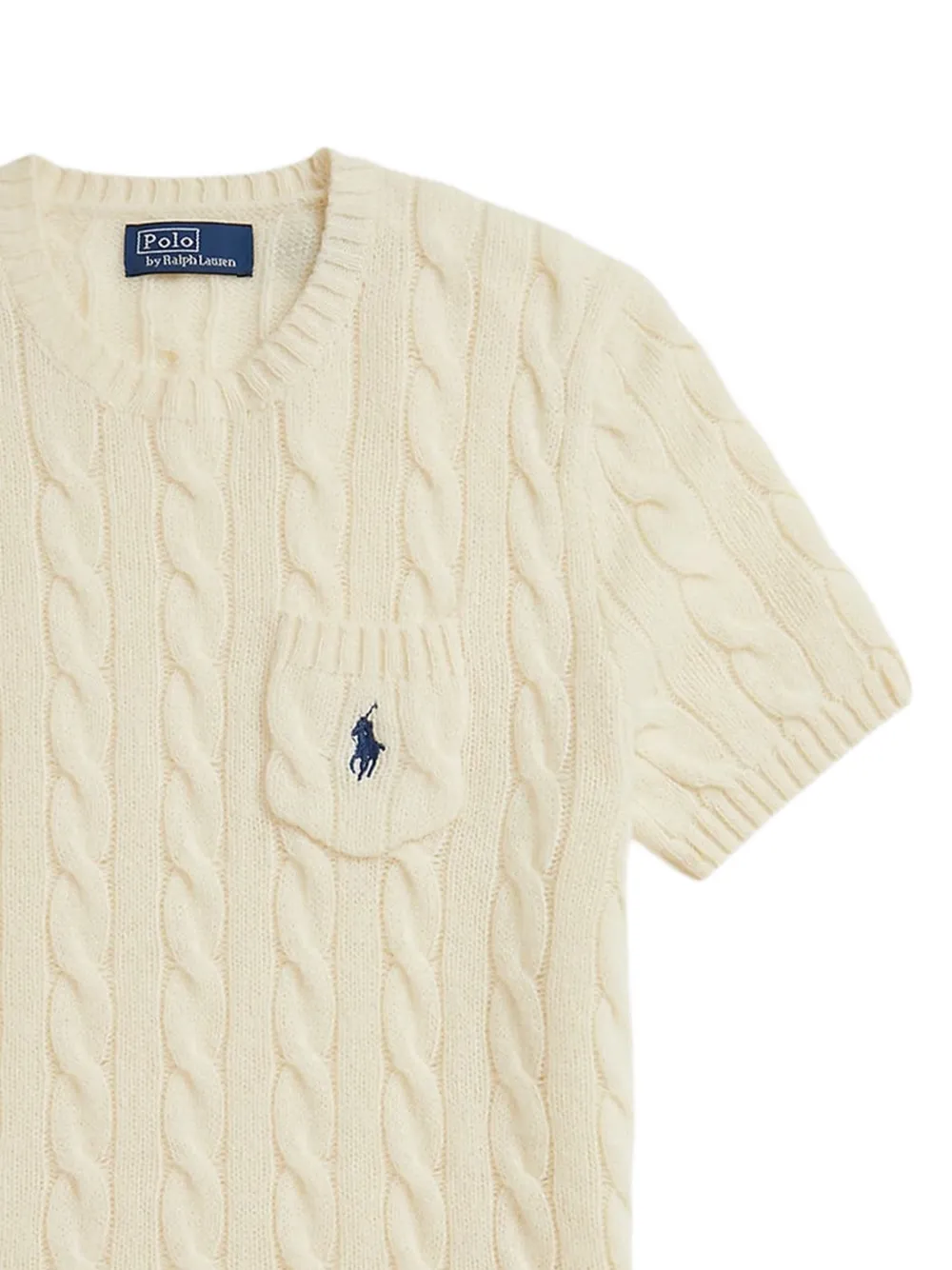 Polo Ralph Lauren Kabelgebreide trui met korte mouwen Beige
