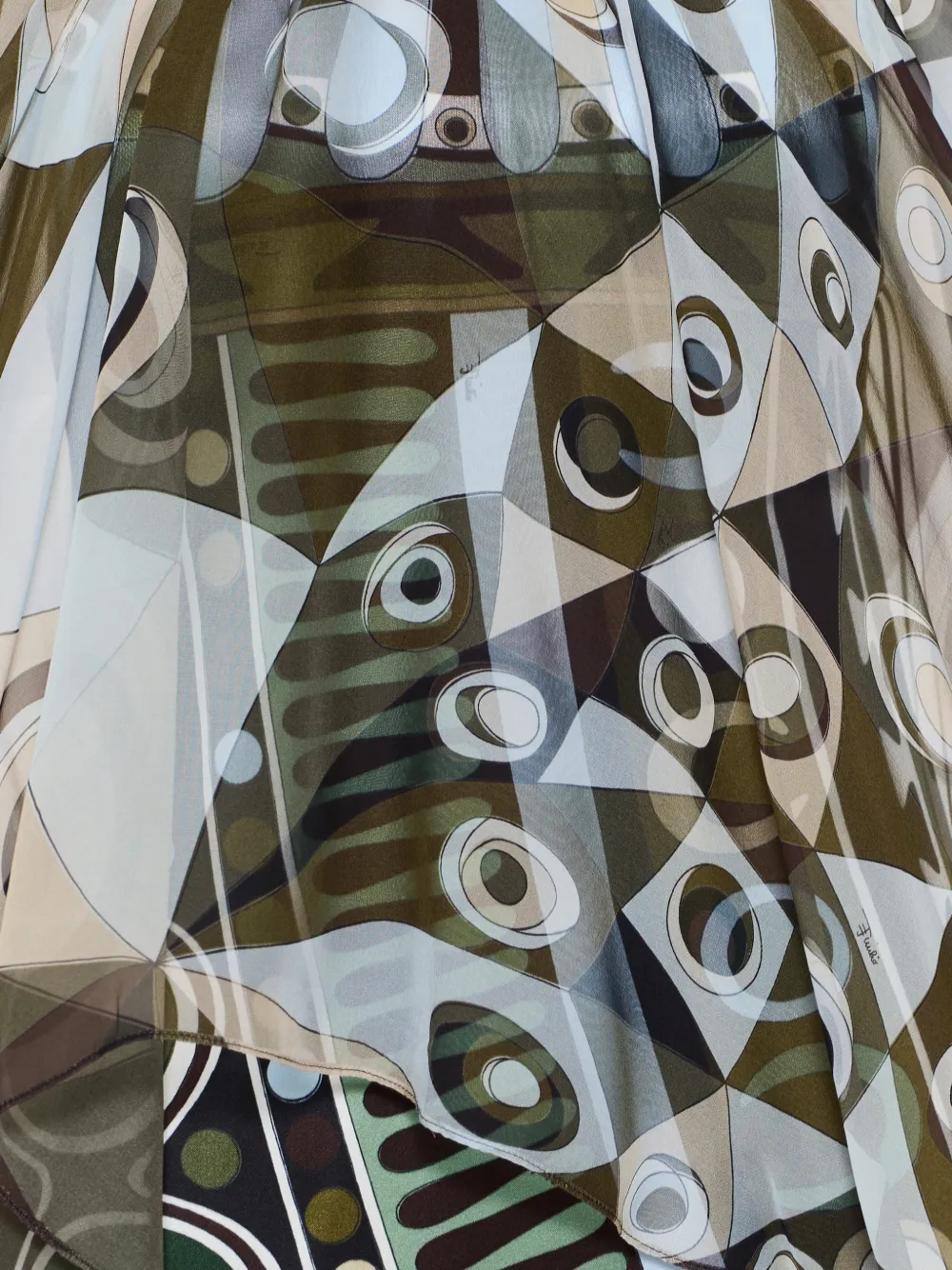PUCCI Zijden-chiffon maxi-dress met Iride-print Groen