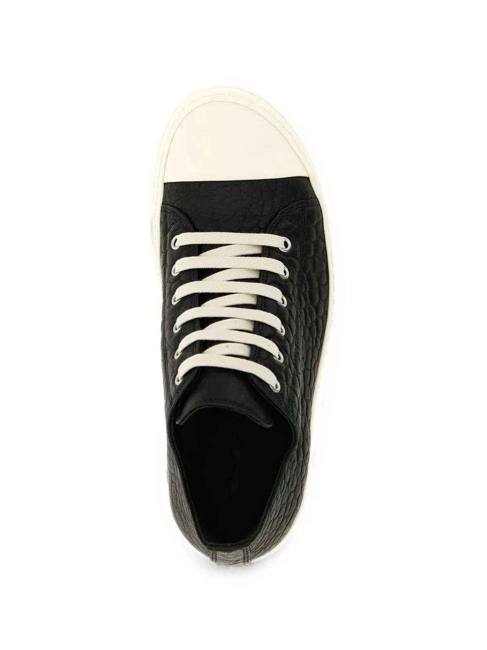 Rick Owens textured leather sneakers Zwart