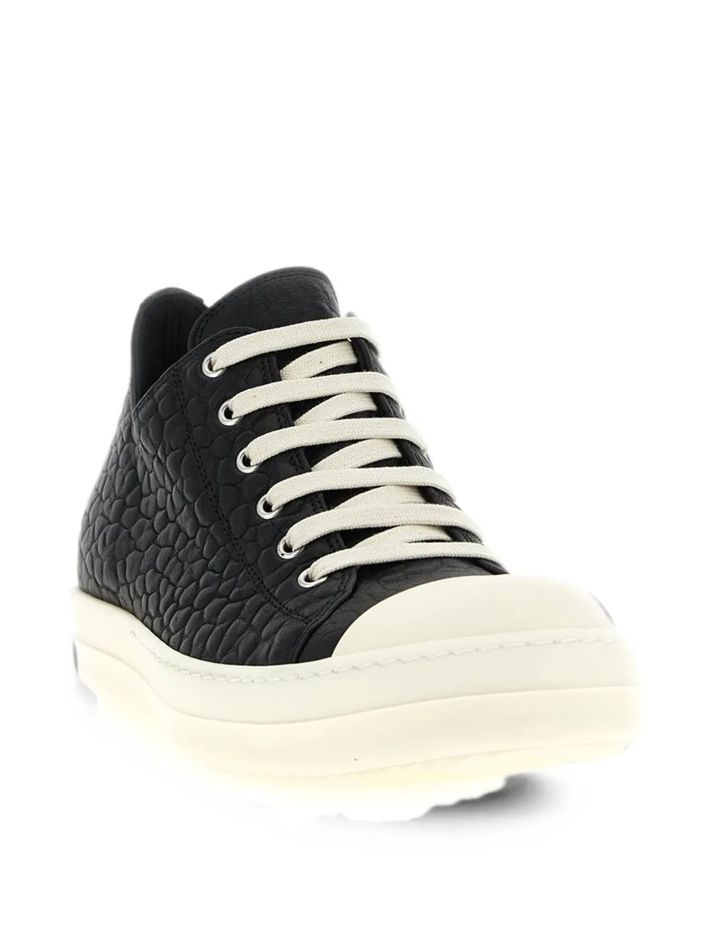 Rick Owens textured leather sneakers Zwart