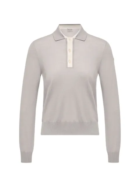 Moncler wool long sleeve polo shirt