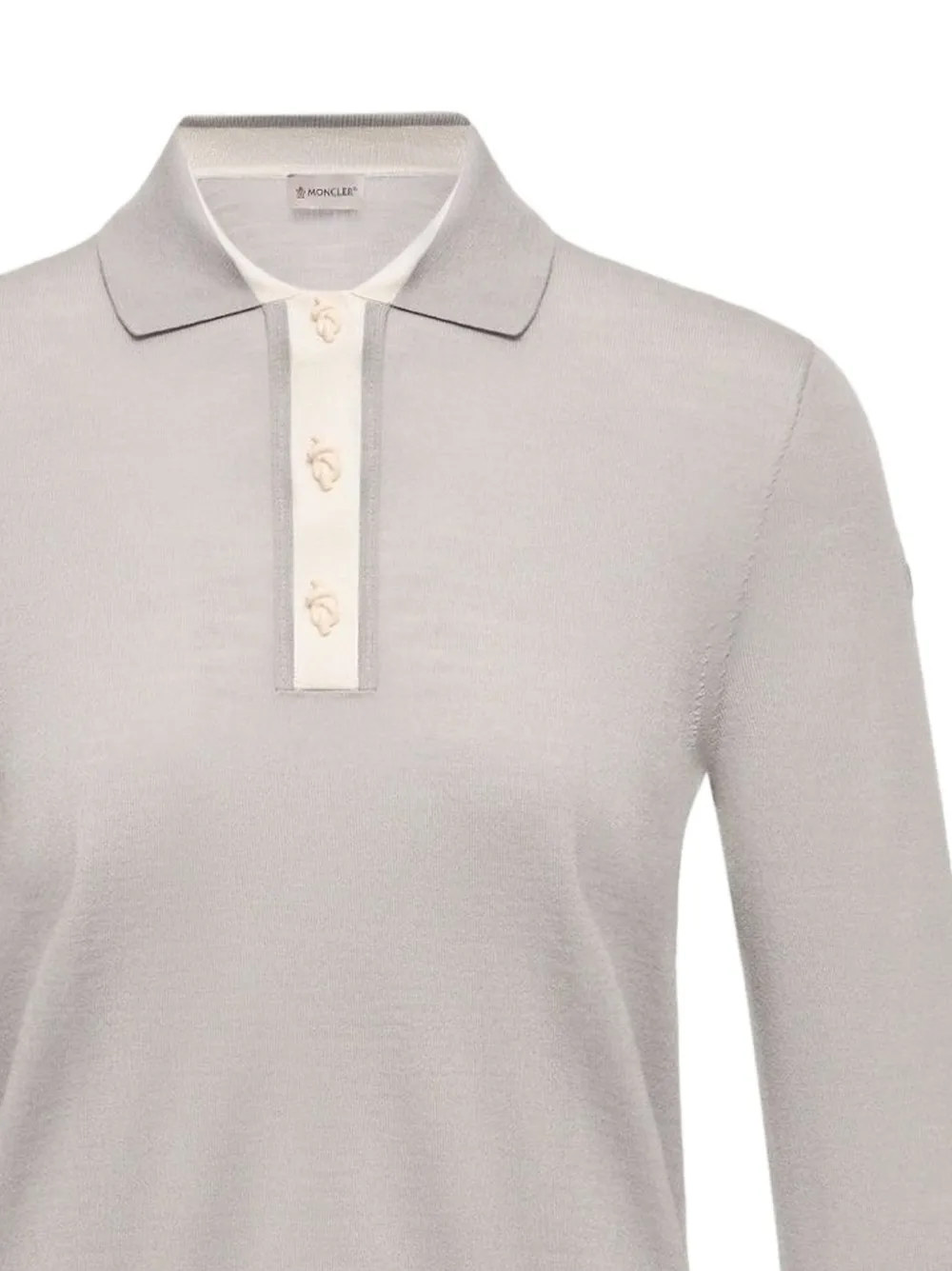 Moncler Wollen poloshirt met lange mouwen Grijs