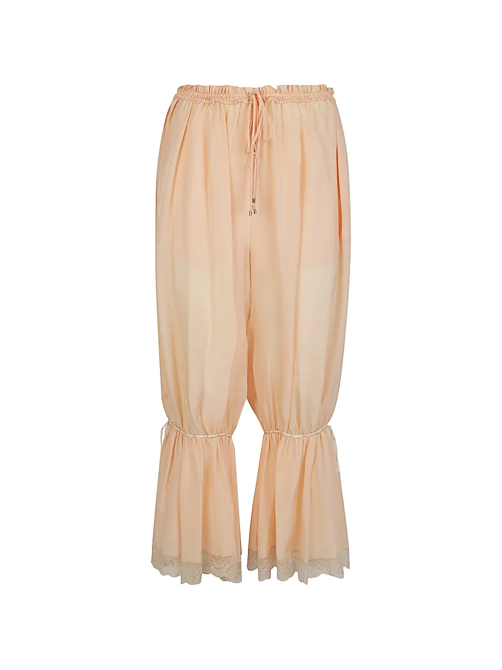 Chloé lace-trimmed drawstring cropped trousers - Pink