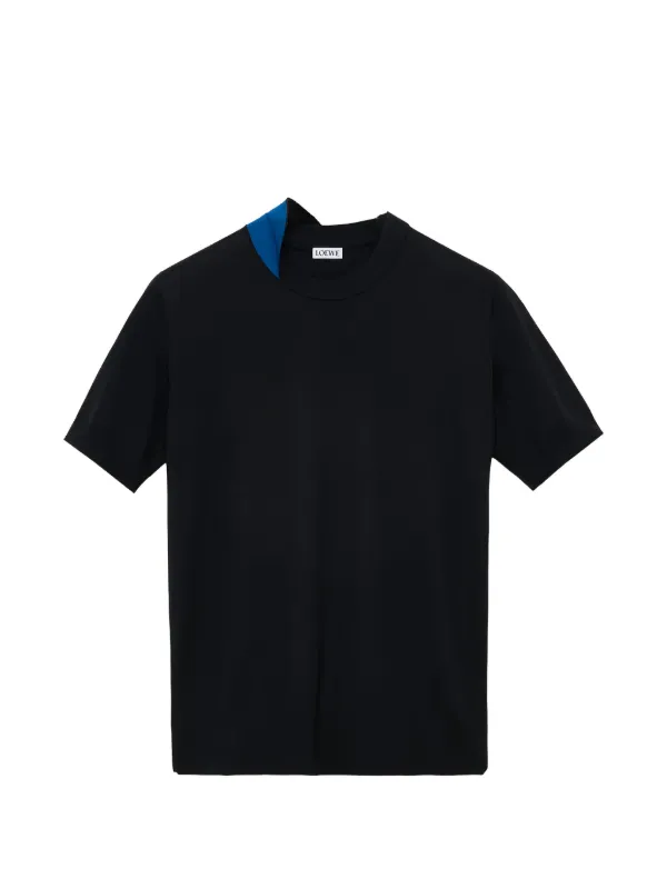 Loewe Anagram-embroidered Asymmetric-neck Sweater in Black