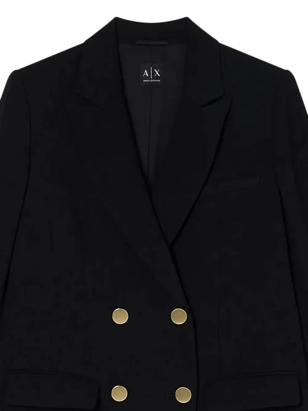 Armani Exchange Crêpe blazer met dubbele rij knopen Zwart