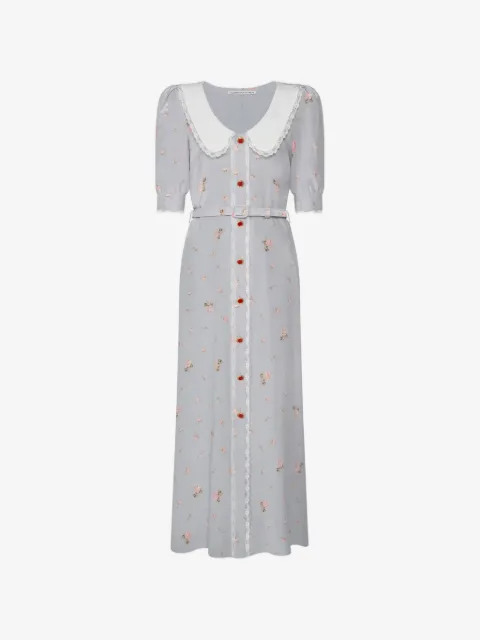 Alessandra Rich Midikleid mit Blumenprint