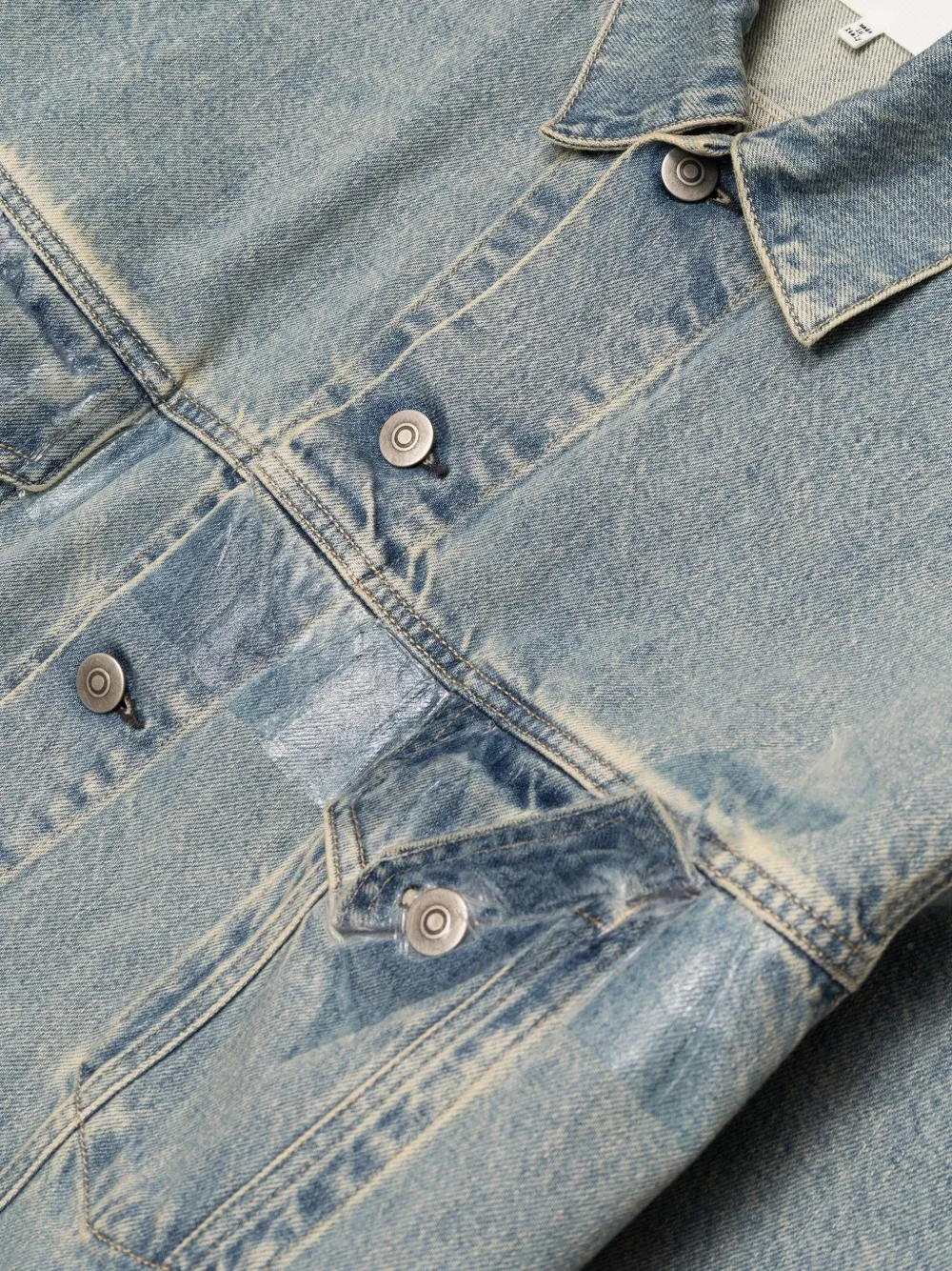 Maison Margiela Denim jack met banddetail Blauw