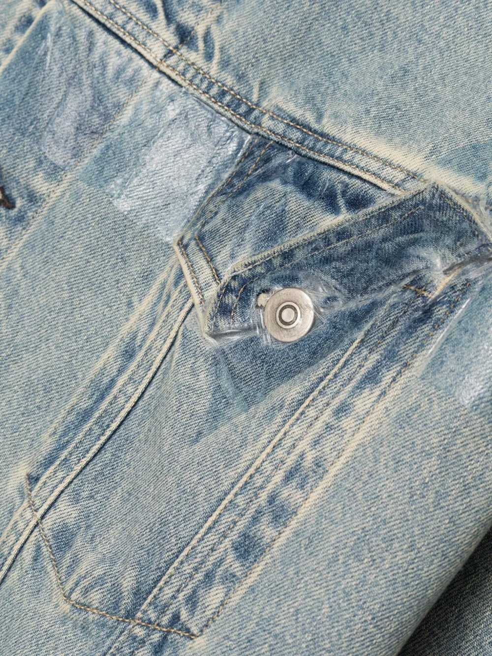 Maison Margiela Denim jack met banddetail Blauw
