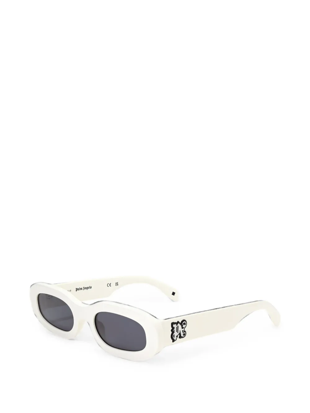 Palm Angels Eyewear Yolo zonnebril met ovalen montuur Wit
