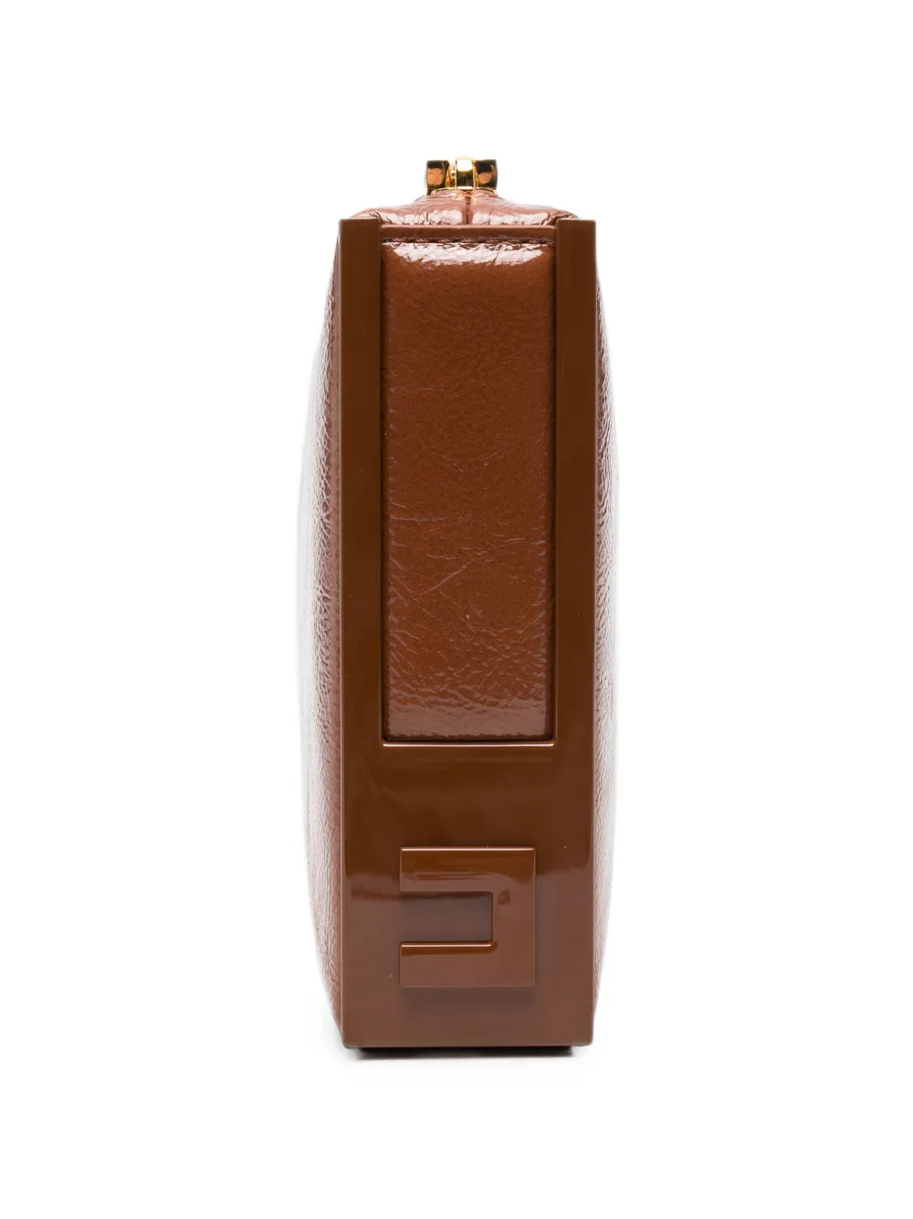 Elisabetta Franchi Clutch met gekreukte afwerking Bruin