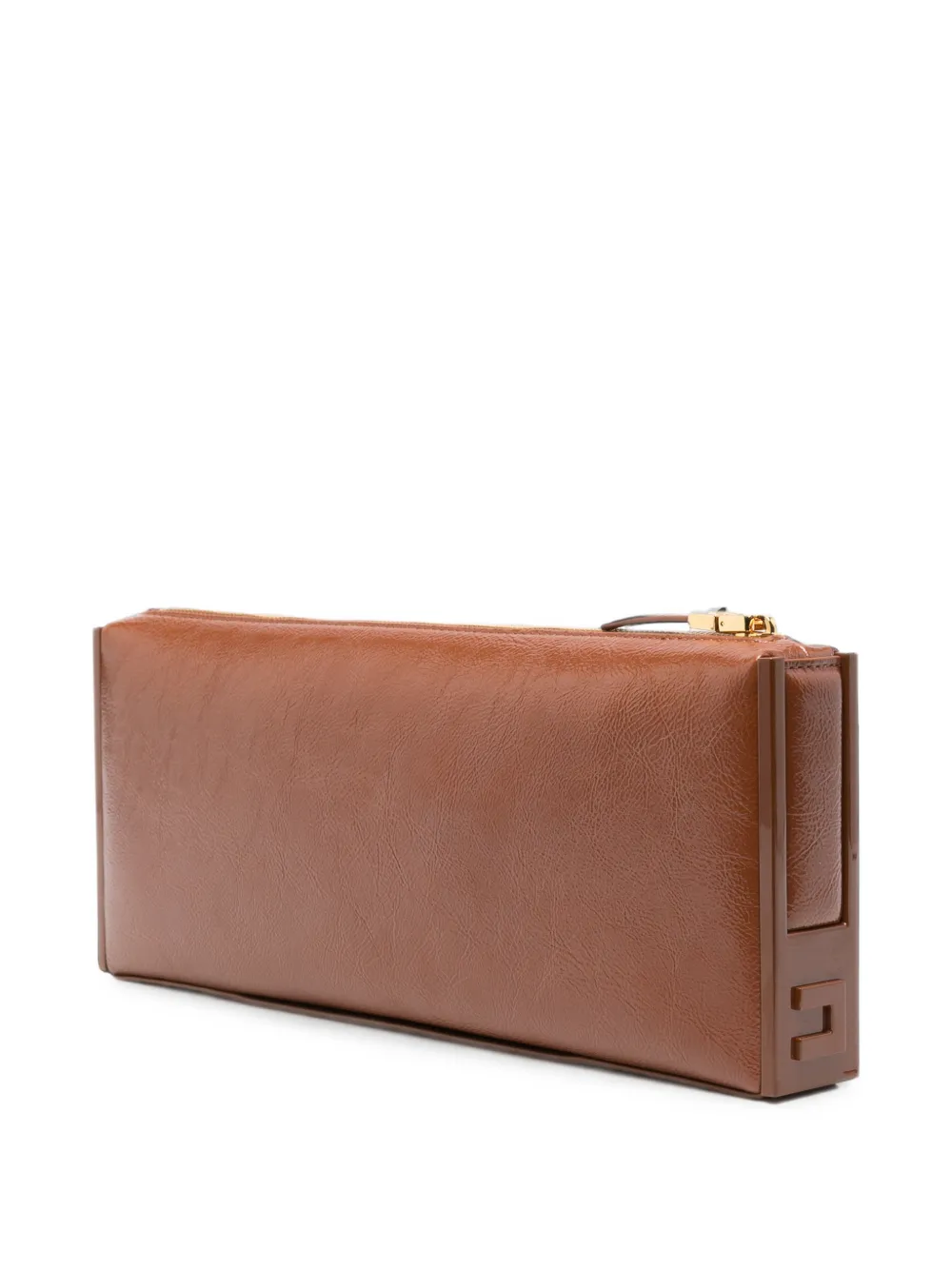 Elisabetta Franchi Clutch met gekreukte afwerking Bruin