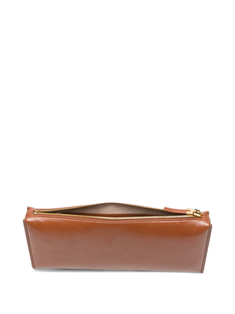 Elisabetta Franchi Clutch met gekreukte afwerking Bruin