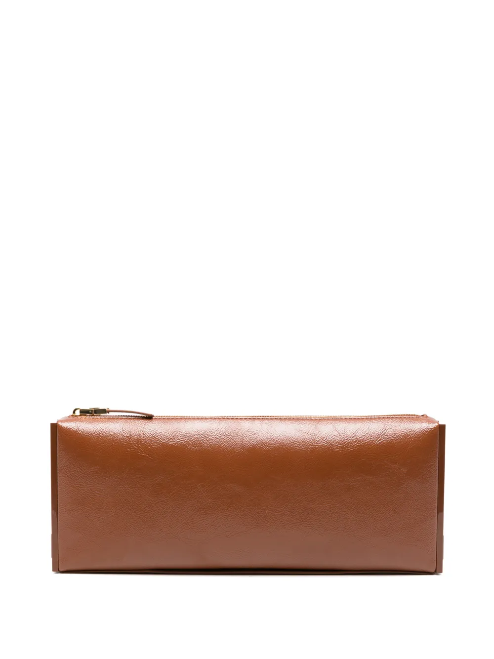 Elisabetta Franchi Clutch con effetto stropicciato - Marrone