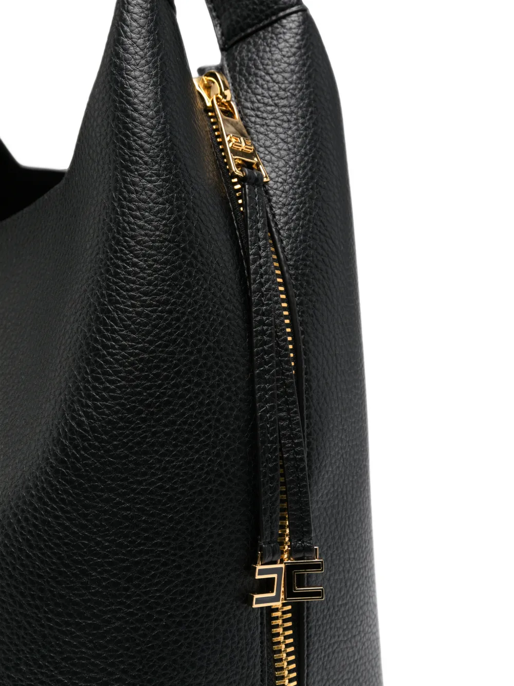 Elisabetta Franchi Schoudertas met ritsdetail en bewerkt effect Zwart
