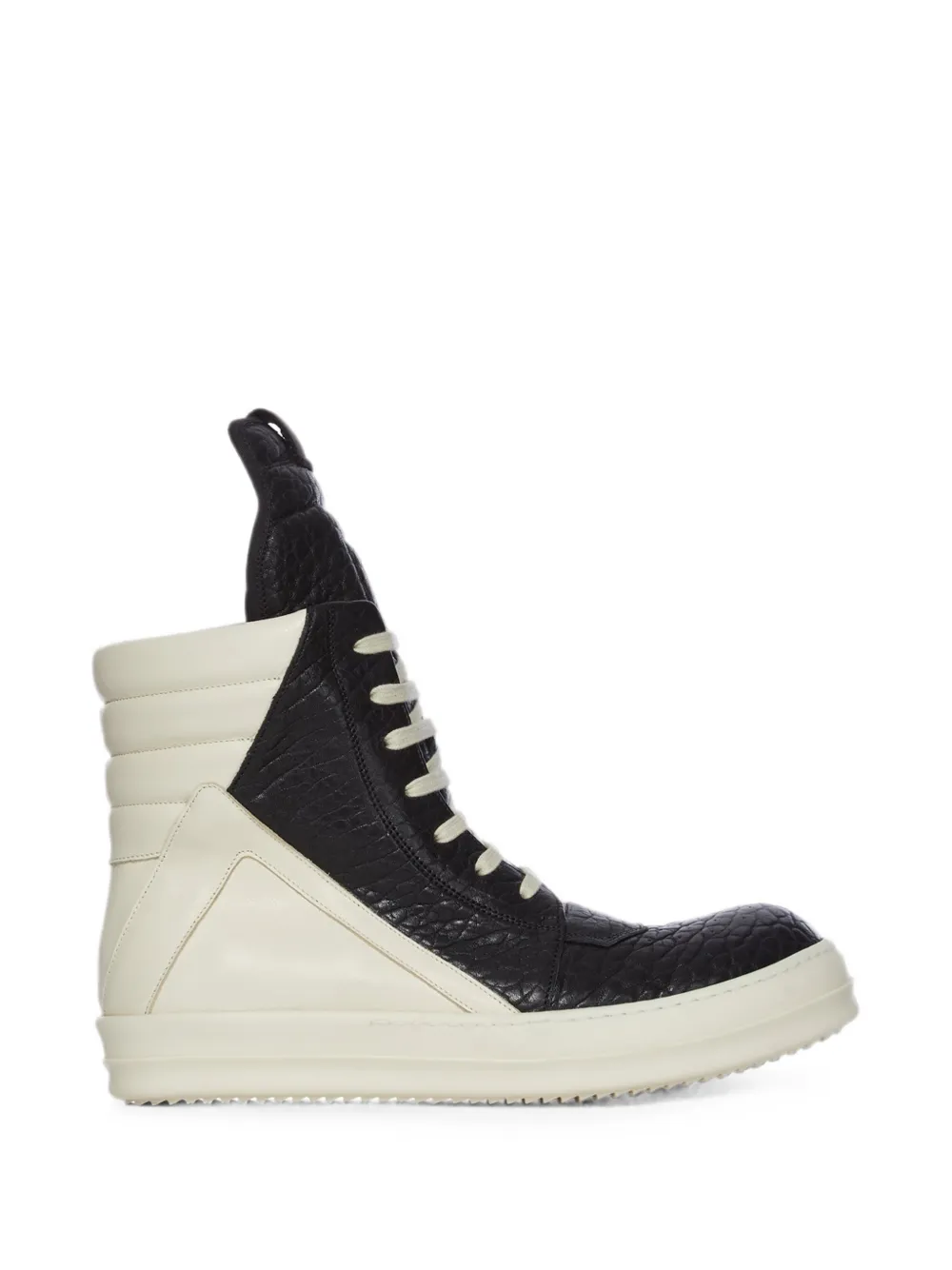 Rick Owens Geobasket panelled leather sneakers - Nero