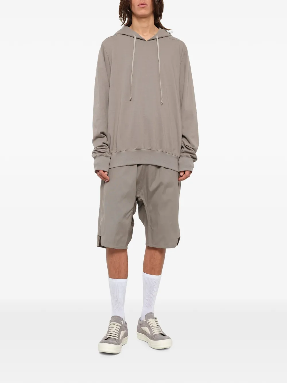 Rick Owens Jersey hoodie met trekkoord Grijs