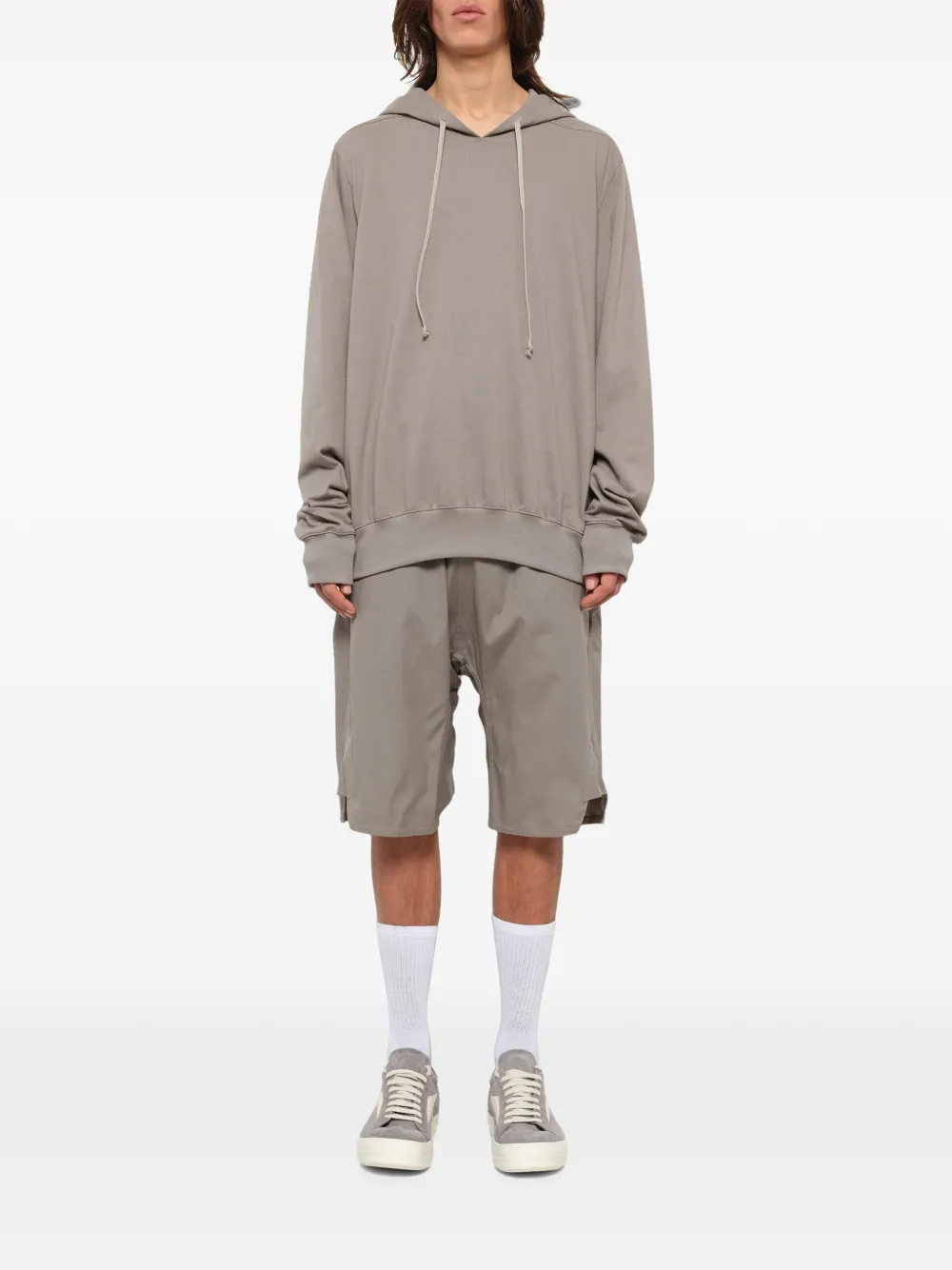 Rick Owens Jersey hoodie met trekkoord Grijs