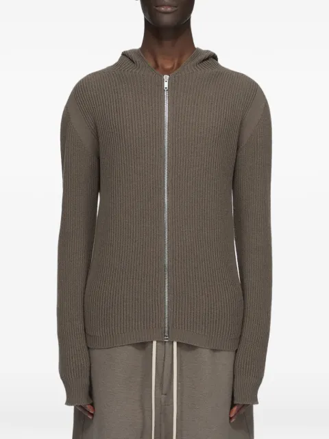 Rick Owens wool zipped hodded cardigan