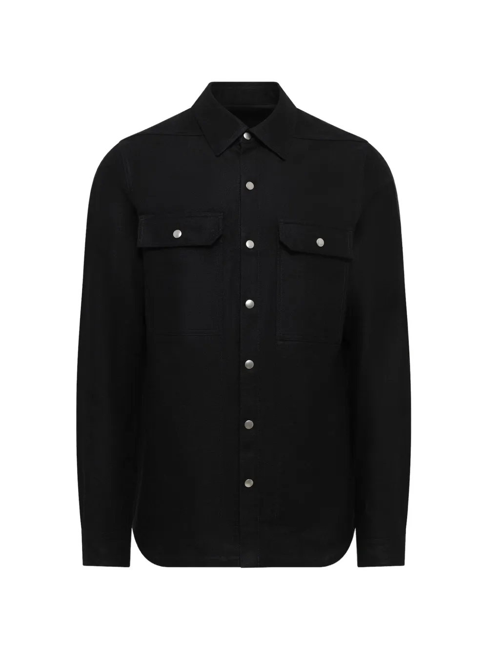 Rick Owens fw26 Tower outershirt in black ramie moleskin - Schwarz