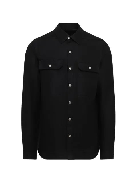 Rick Owens fw26 Tower outershirt in black ramie moleskin