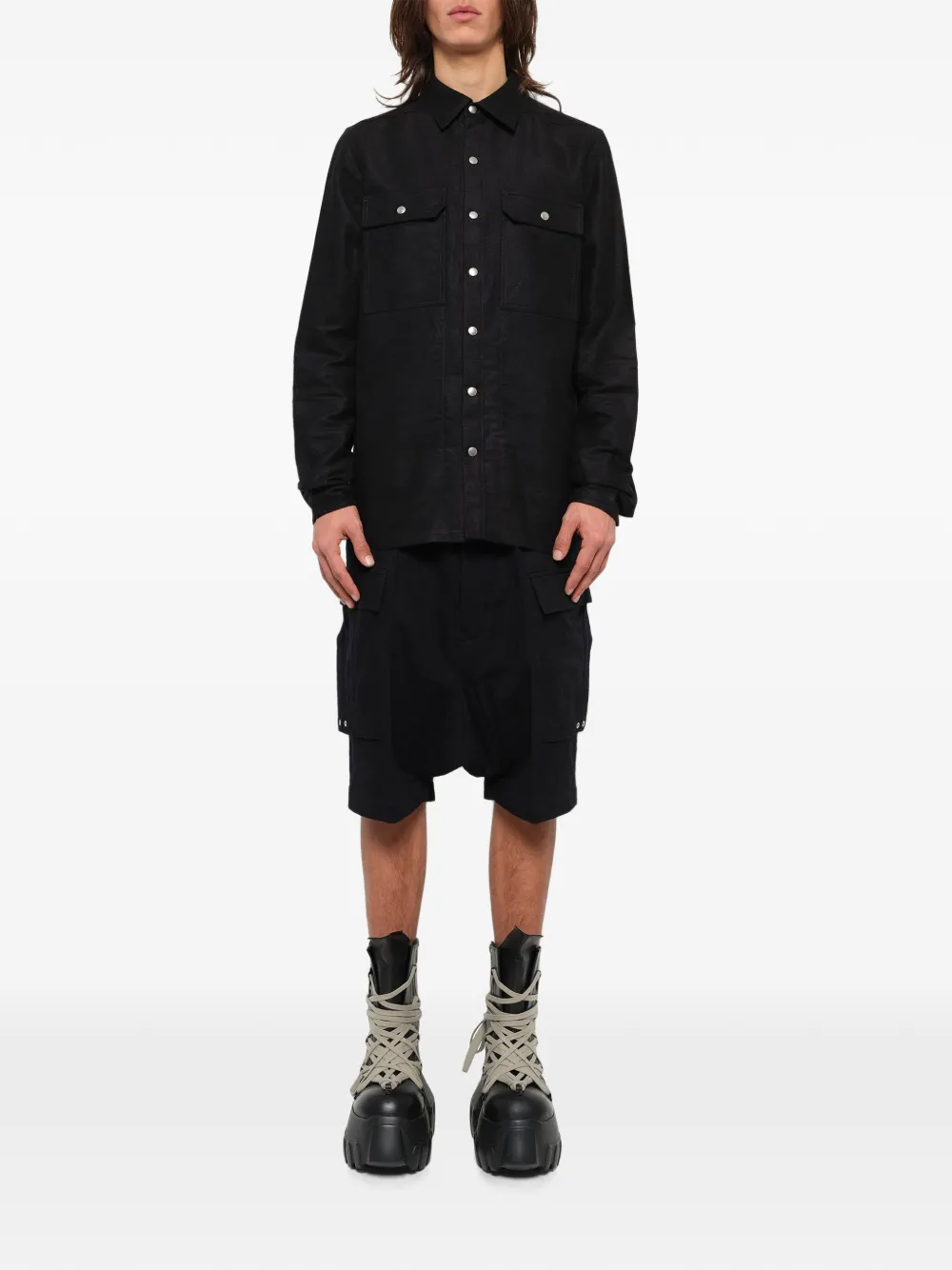 Rick Owens Overhemd met drukknopen Zwart