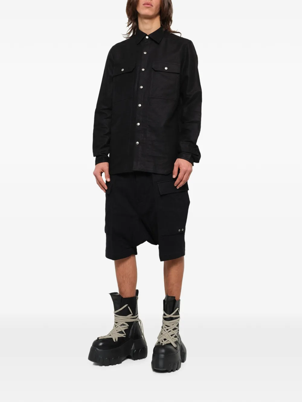 Rick Owens Overhemd met drukknopen Zwart