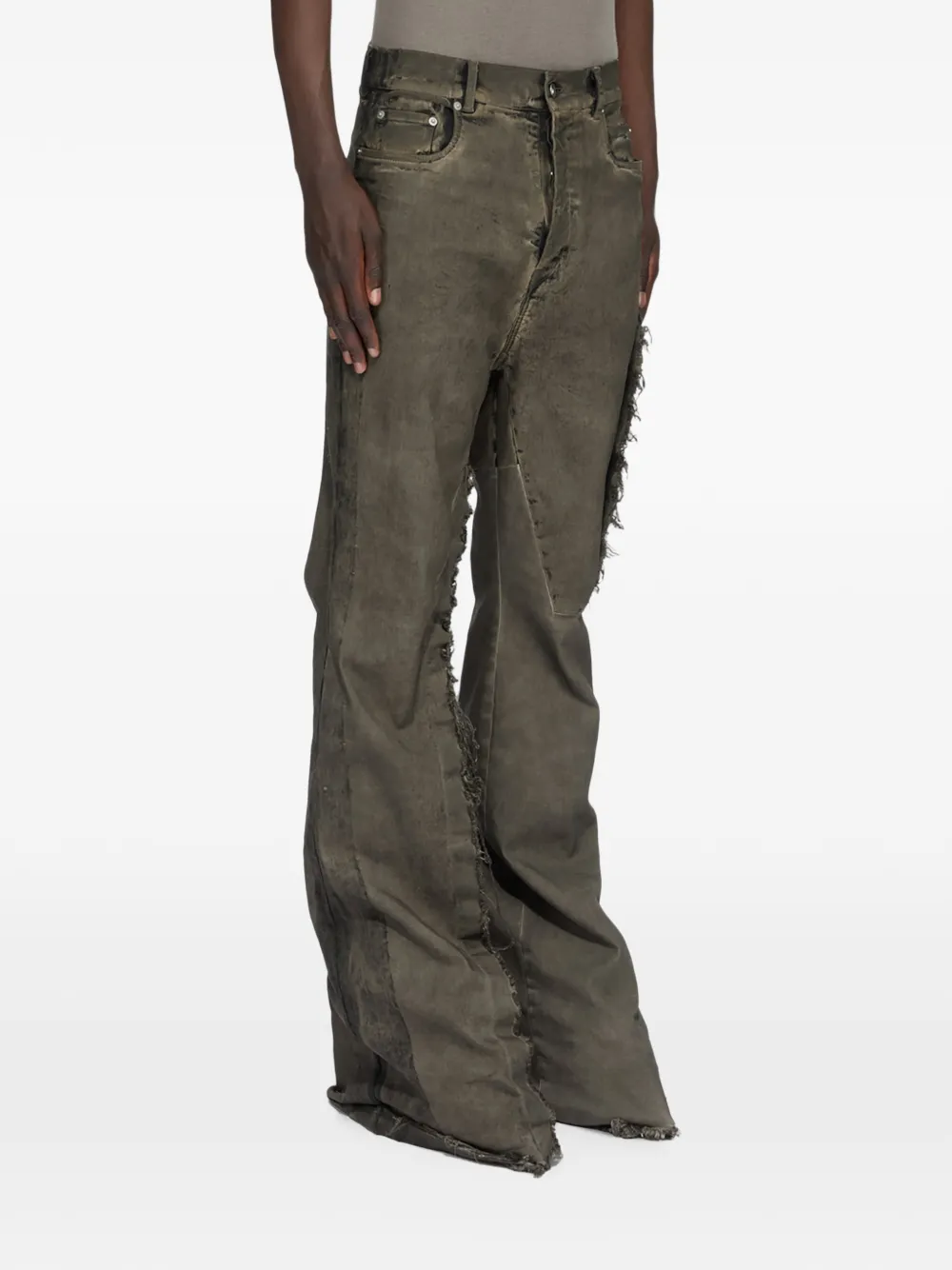 Rick Owens Bolan jeans met franje Bruin