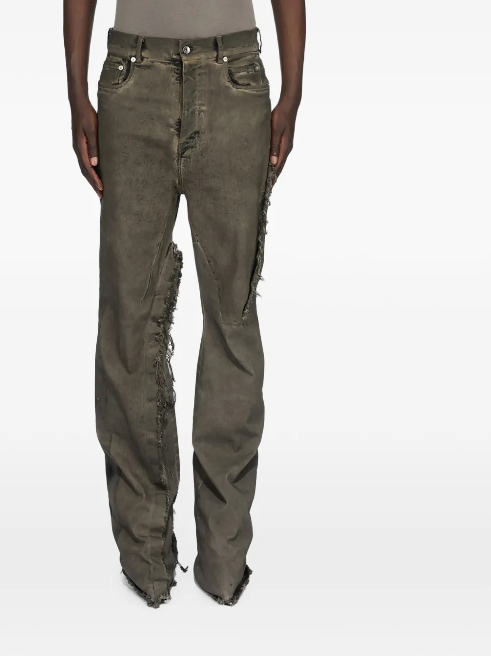 Rick Owens Bolan frayed jeans - Marrone