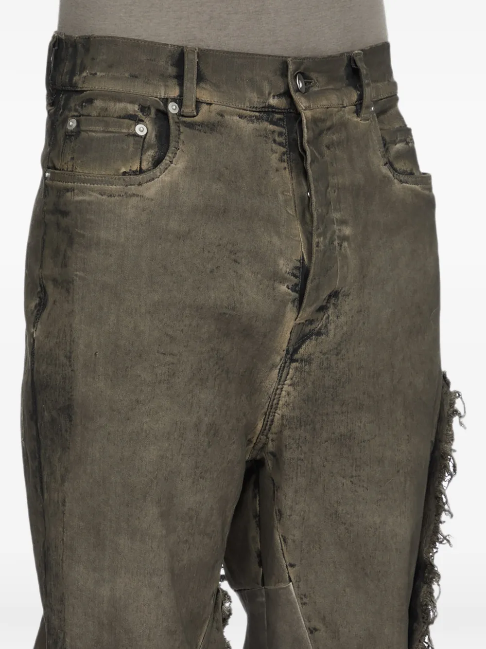 Rick Owens Bolan jeans met franje Bruin