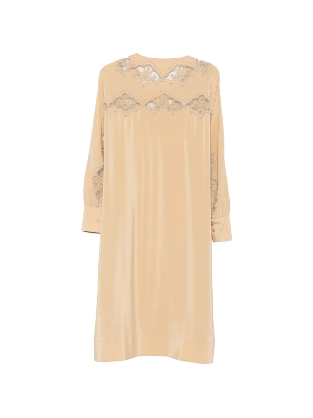 Ermanno Scervino Mini-jurk met afwerking van kant Beige