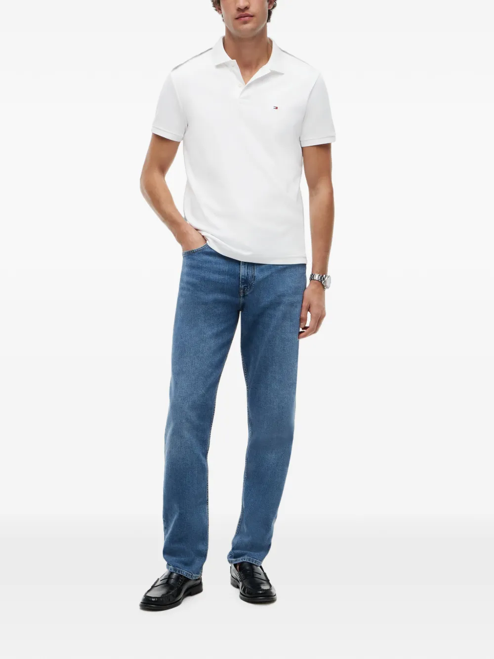 Tommy Hilfiger Poloshirt met geborduurd logo Wit