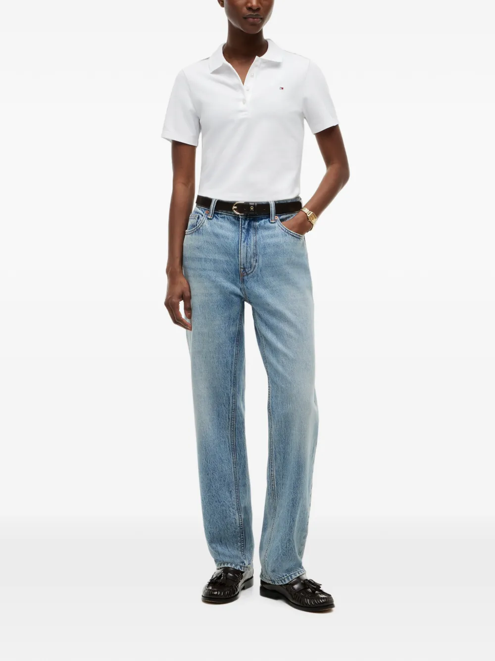 Tommy Hilfiger Poloshirt met geborduurd logo Wit