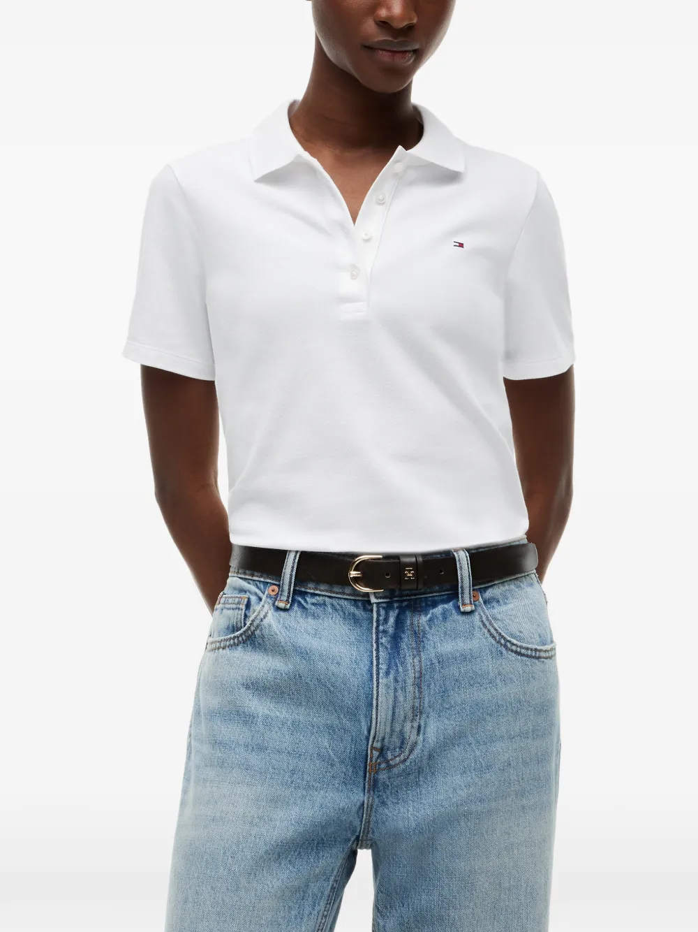 Tommy Hilfiger Poloshirt met geborduurd logo Wit