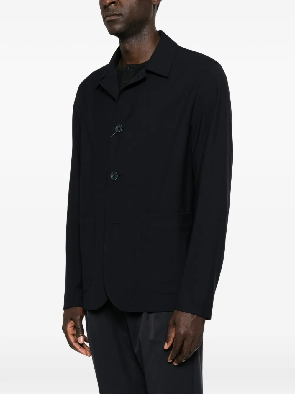 Herno Button-fastening Blazer In Black