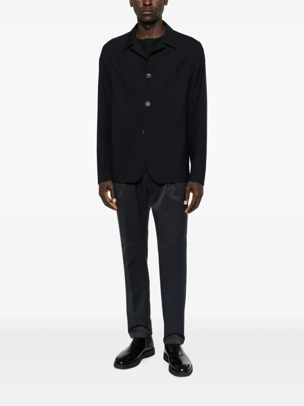 Herno Button-fastening Blazer In Black