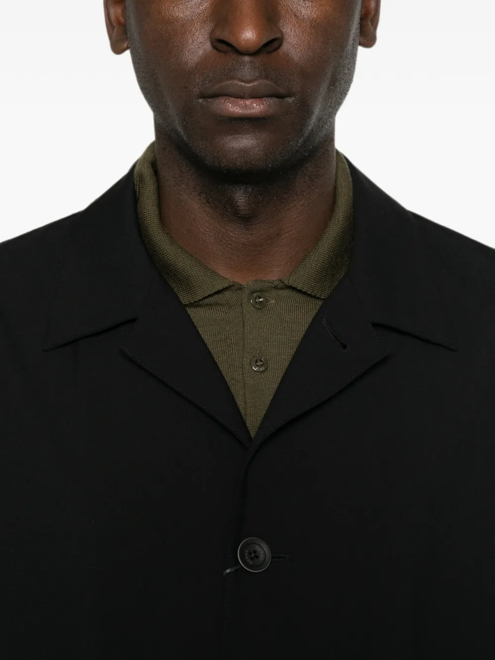 Herno Button-fastening Patch-pocket Overshirt In Black