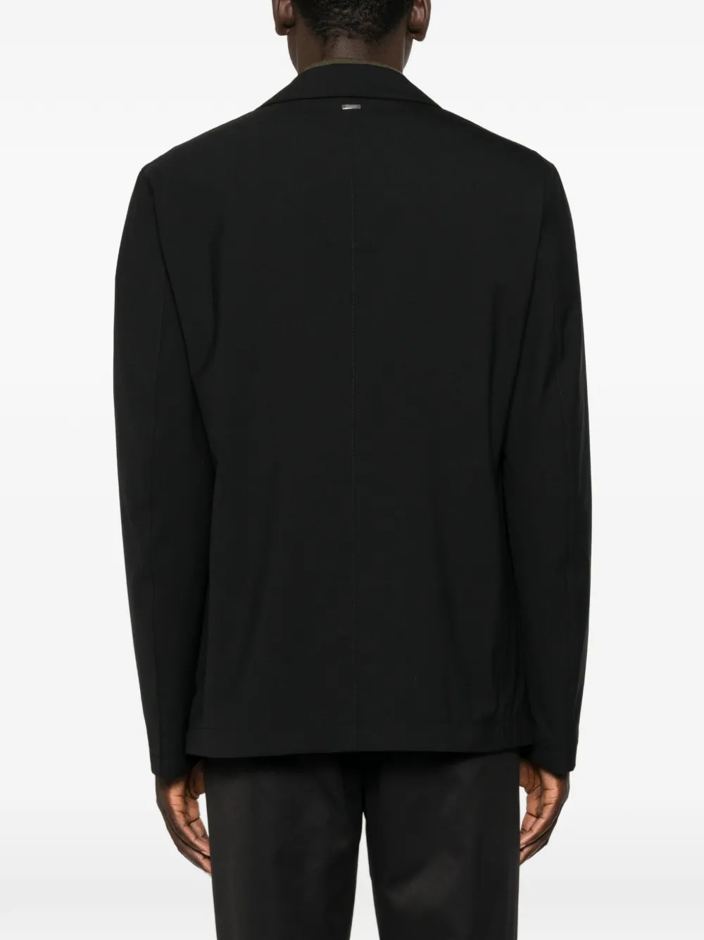 Herno Button-fastening Patch-pocket Overshirt In Black