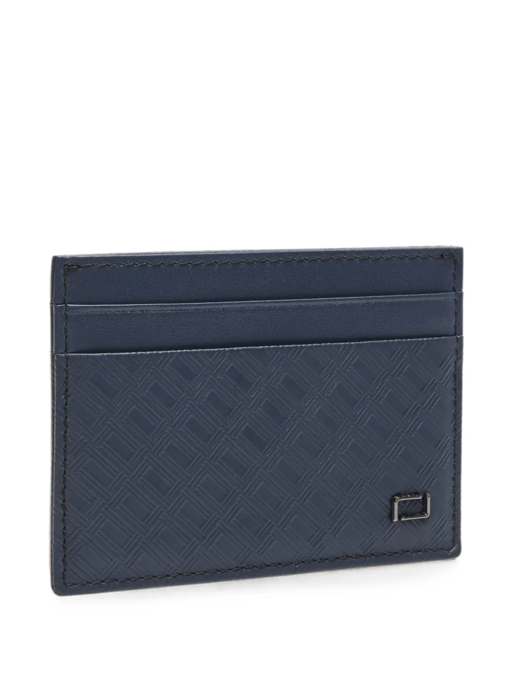 Lancel Leon-pasjeshouder met monogram in reliëf Blauw