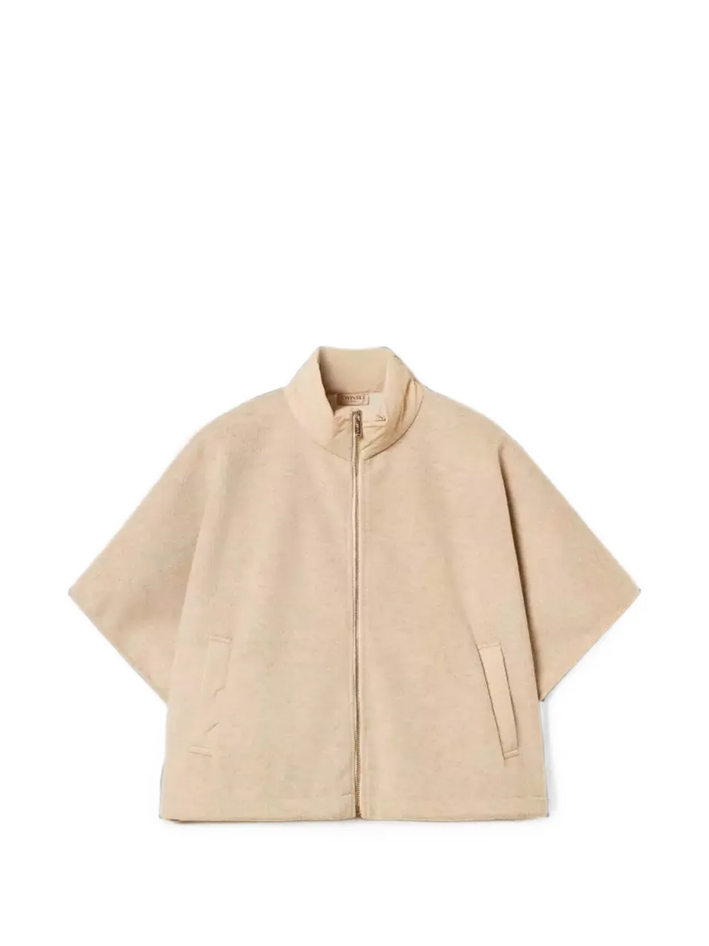 TWINSET Poncho mit Stehkragen und Reißverschluss - Nude